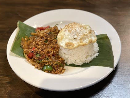 Krapow Over Rice with Fried Egg